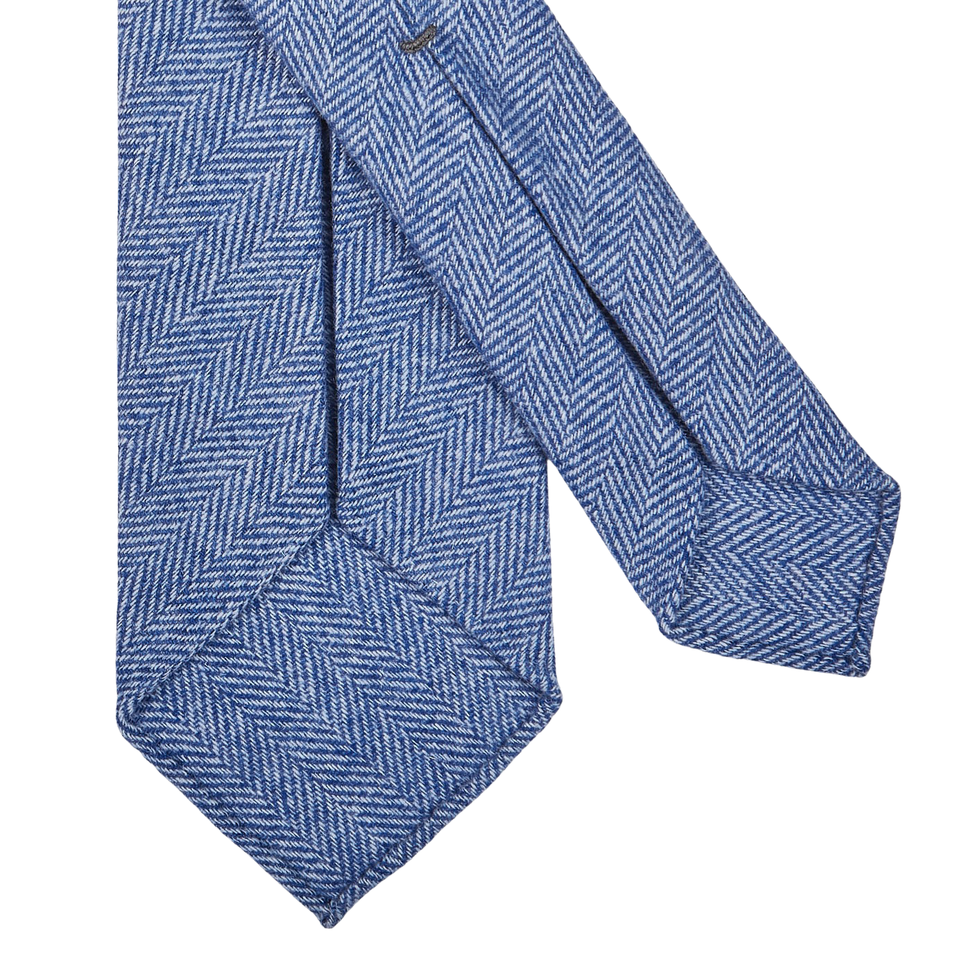 Dreaming of Monday Blue Herringbone 7-Fold Cashmere Tie Back
