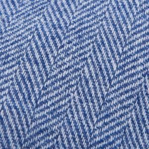 Dreaming of Monday Blue Herringbone 7-Fold Cashmere Tie Fabric