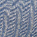 Dreaming of Monday Blue Herringbone 7-Fold Irish Linen Tie Fabric