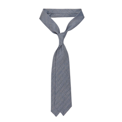 Dreaming of Monday Blue Herringbone 7-Fold Irish Linen Tie Feature