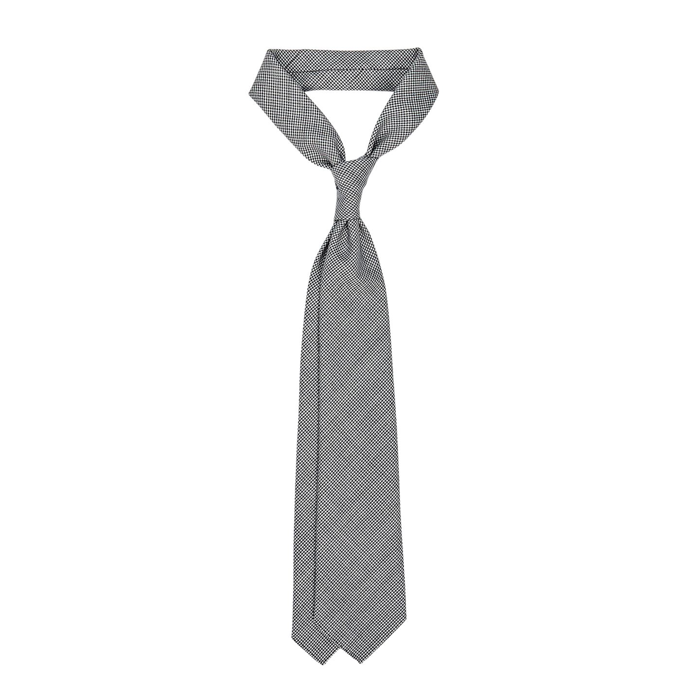 Dreaming of Monday Blue Houndstooth 7-Fold High Twist Wool Tie Feature