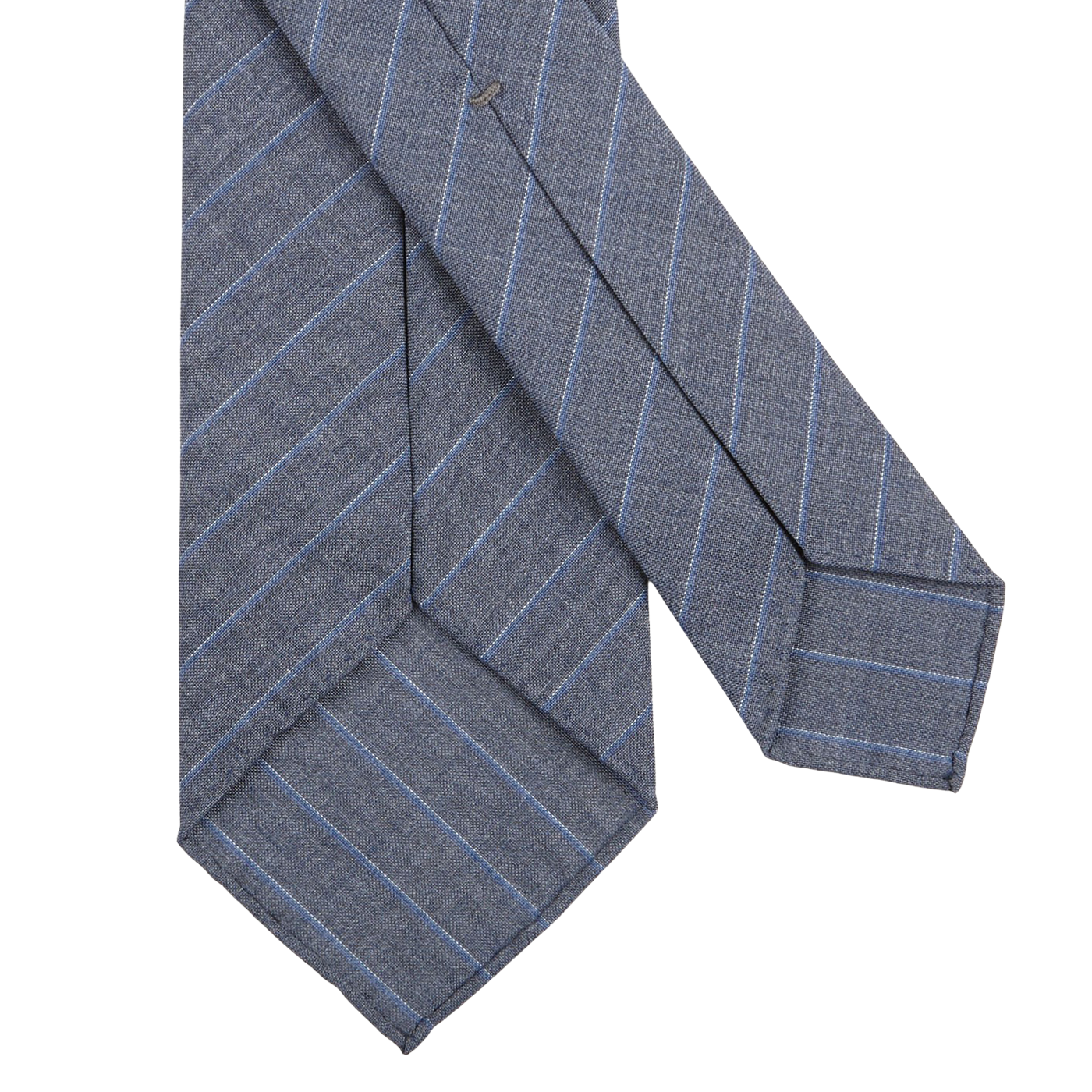 Dreaming of Monday Blue Pinstripe 7-Fold High Twist Wool Tie Back