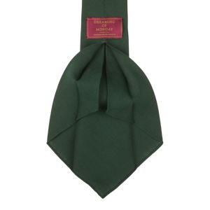 Dreaming of Monday Bottle Green 7-Fold Vintage Linen Tie Open