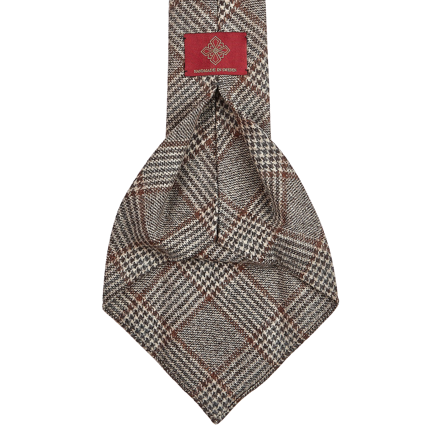 Dreaming Of Monday  Brown Checked 7-Fold Loro Piana Wool Tie