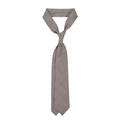 Dreaming of Monday Brown Glen Plaid 7-Fold High-Twist Wool Tie Feature