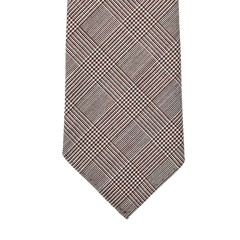 Dreaming of Monday Brown Glen Plaid 7-Fold High-Twist Wool Tie Tip