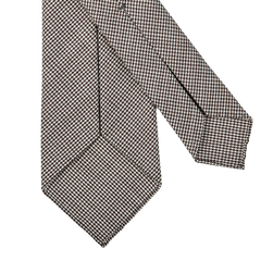 Dreaming of Monday Brown Houndstooth 7-Fold High Twist Wool Tie Back