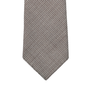 Dreaming of Monday Brown Houndstooth 7-Fold High Twist Wool Tie Tip