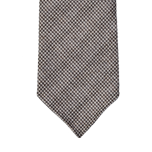 A Dreaming Of Monday Brown Houndstooth 7-Fold Vintage Wool Tie.