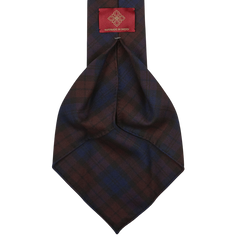 Dreaming of Monday Burgundy Lindsay Tartan 7-Fold Wool Tie Open