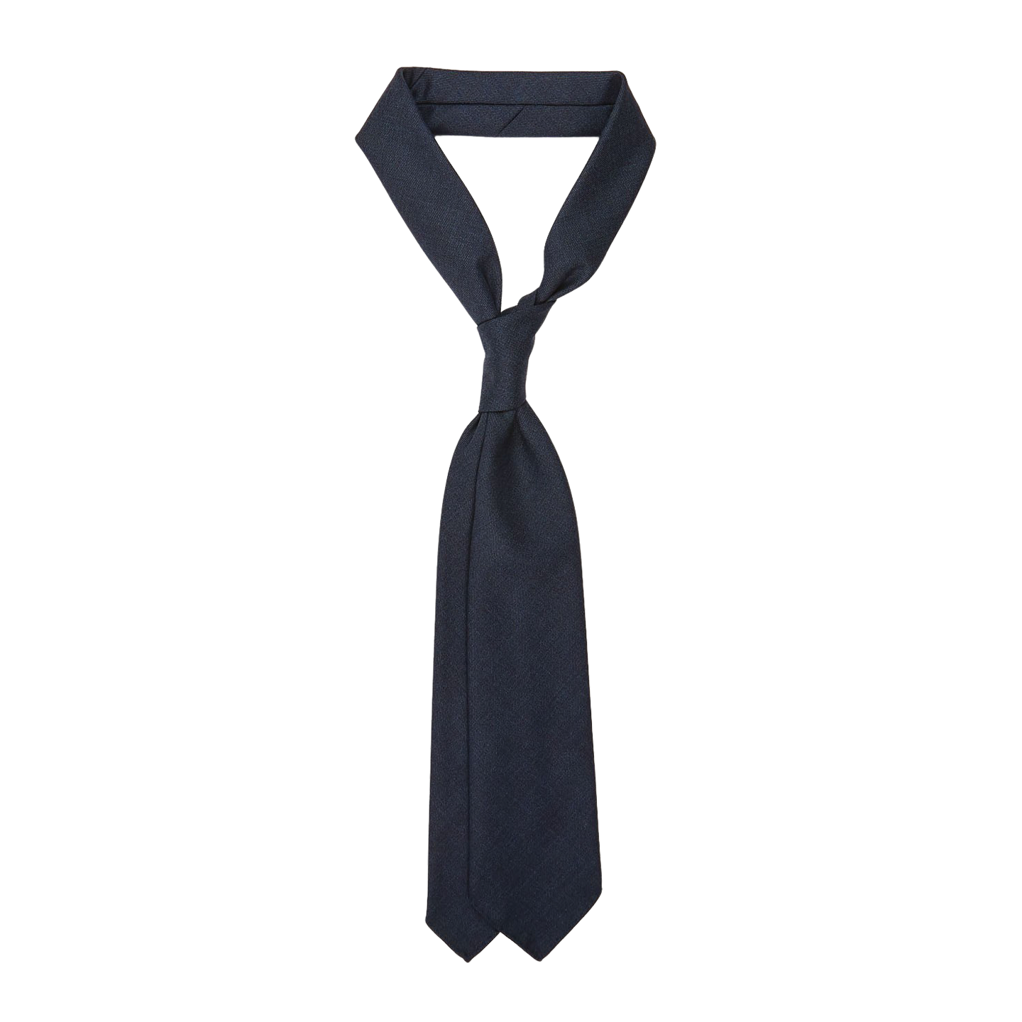 Dreaming of Monday Dark Blue 7-Fold High Twist Wool Tie Feature