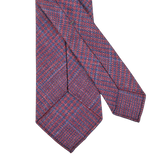 Dreaming of Monday Dark Pink Checked 7-Fold Wool Silk Linen Tie Back