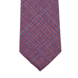 Dreaming of Monday Dark Pink Checked 7-Fold Wool Silk Linen Tie Feature