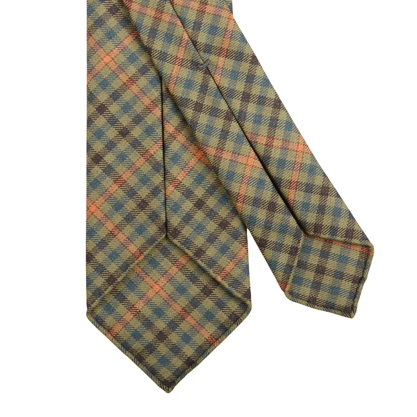 Dreaming of Monday Green Guarded Gunclub Checked 7-Fold Wool Tie Back