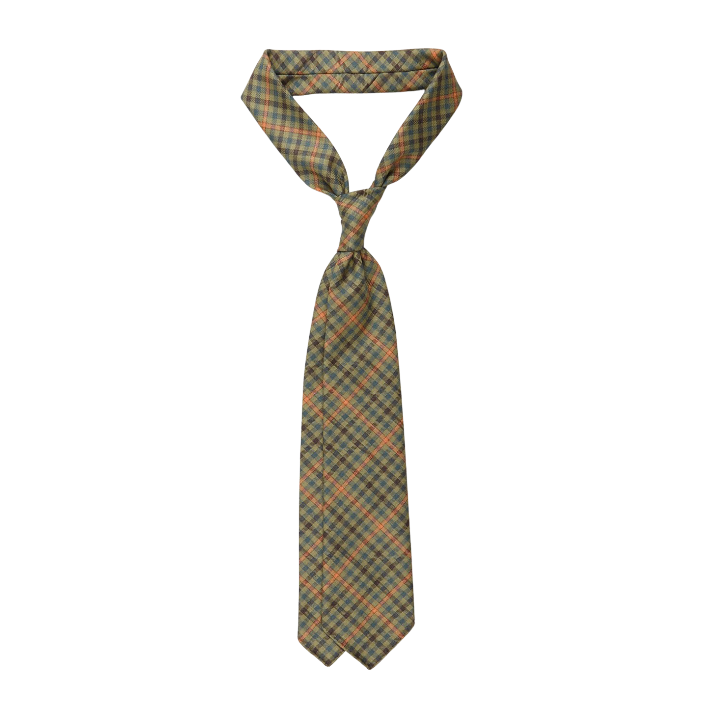 Dreaming of Monday Green Guarded Gunclub Checked 7-Fold Wool Tie Feature