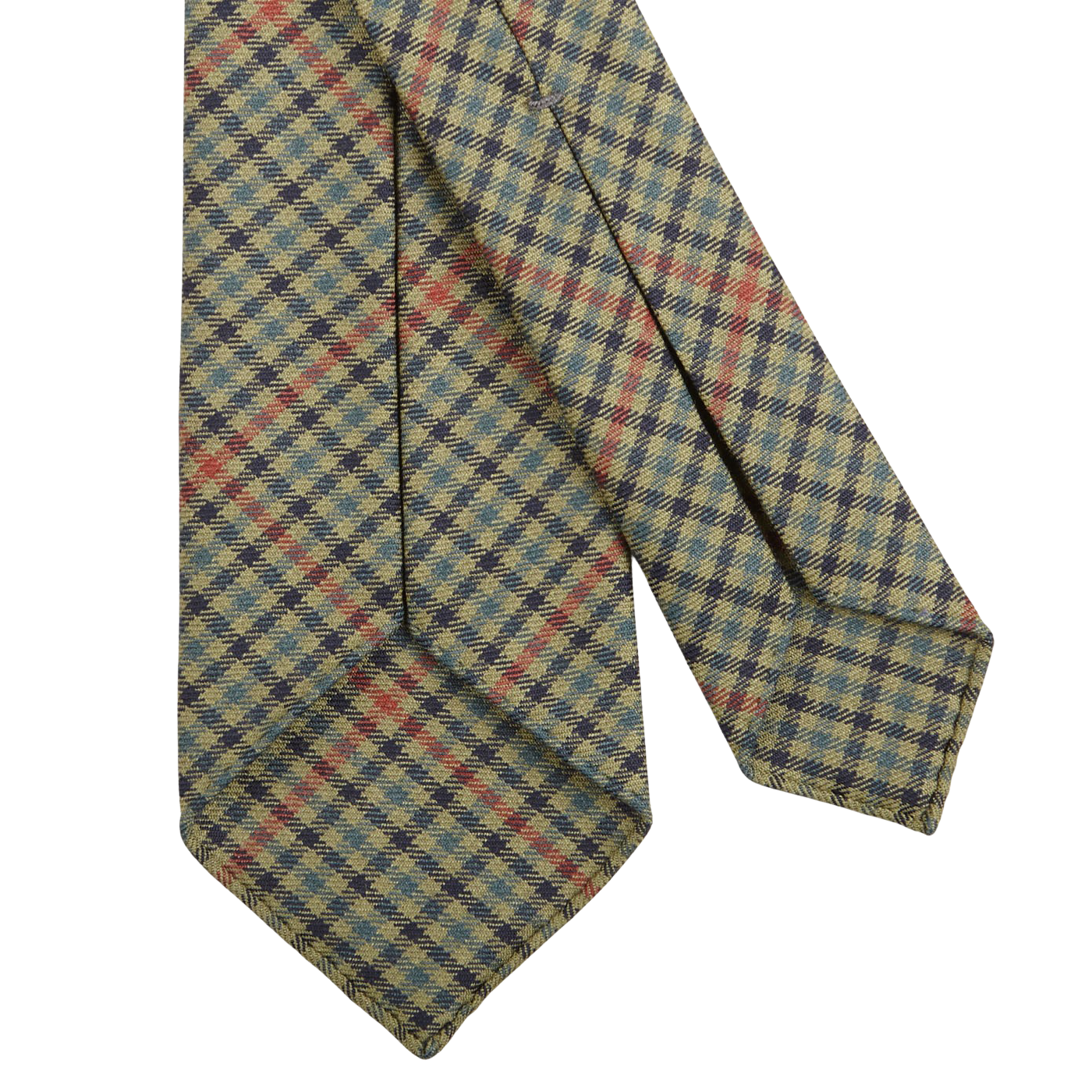Dreaming of Monday Green Micro Gunclub Checked 7-Fold Wool Tie Back