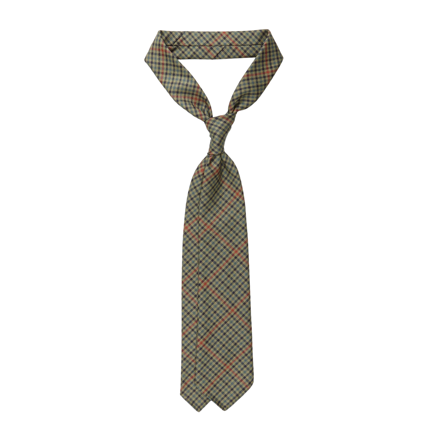 Dreaming of Monday Green Micro Gunclub Checked 7-Fold Wool Tie Feature