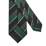 Dreaming of Monday Green Regimental Multi-Striped 7-Fold Wool Tie Back