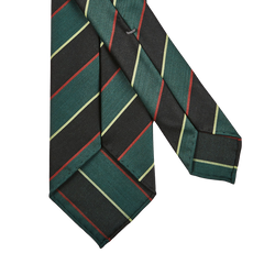 Dreaming of Monday Green Regimental Multi-Striped 7-Fold Wool Tie Back