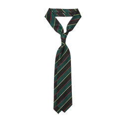 Dreaming of Monday Green Regimental Multi-Striped 7-Fold Wool Tie Feature