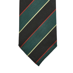 Dreaming of Monday Green Regimental Multi-Striped 7-Fold Wool Tie Striped Tip