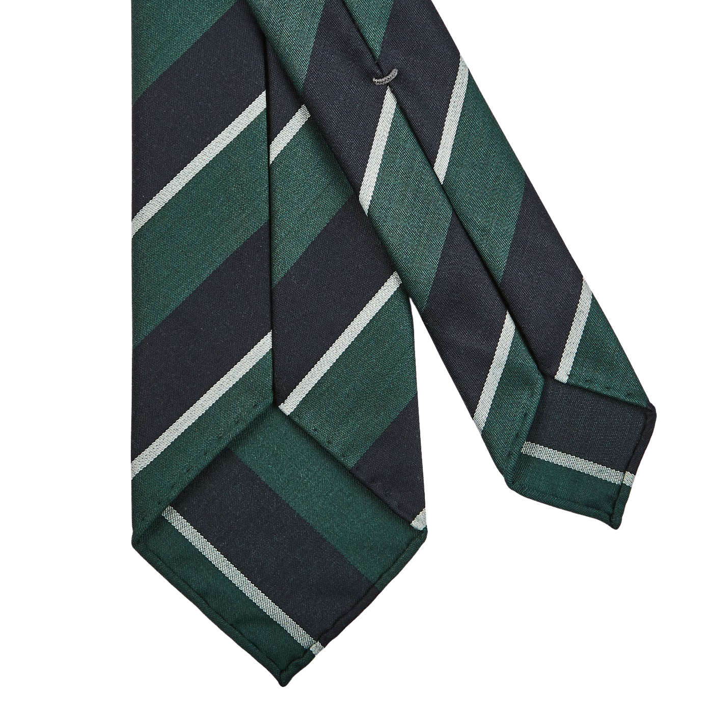 Dreaming of Monday Green Regimental Striped 7-Fold Wool Tie Back