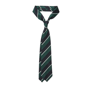 Dreaming of Monday Green Regimental Striped 7-Fold Wool Tie Feature