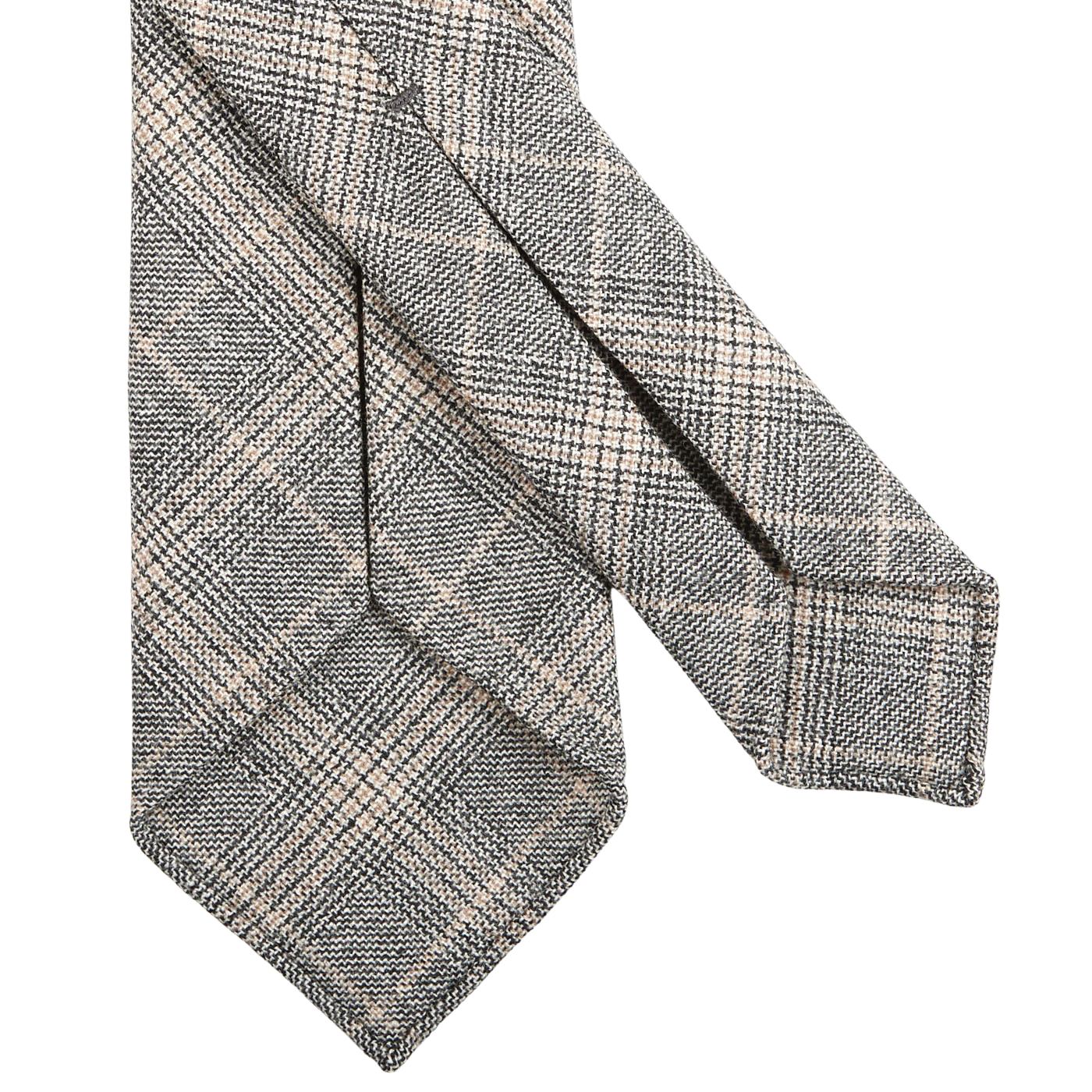 Dreaming of Monday Grey Checked 7-Fold Vintage Wool Flannel Tie Back