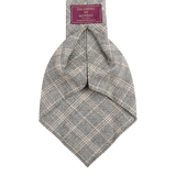 Dreaming of Monday Grey Checked 7-Fold Vintage Wool Flannel Tie Open