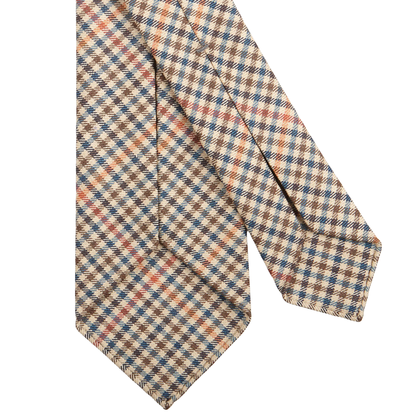 Dreaming of Monday Light Beige Micro Gunclub Checked 7-Fold Wool Tie Back