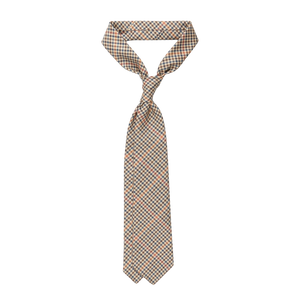 Dreaming of Monday Light Beige Micro Gunclub Checked 7-Fold Wool Tie Feature