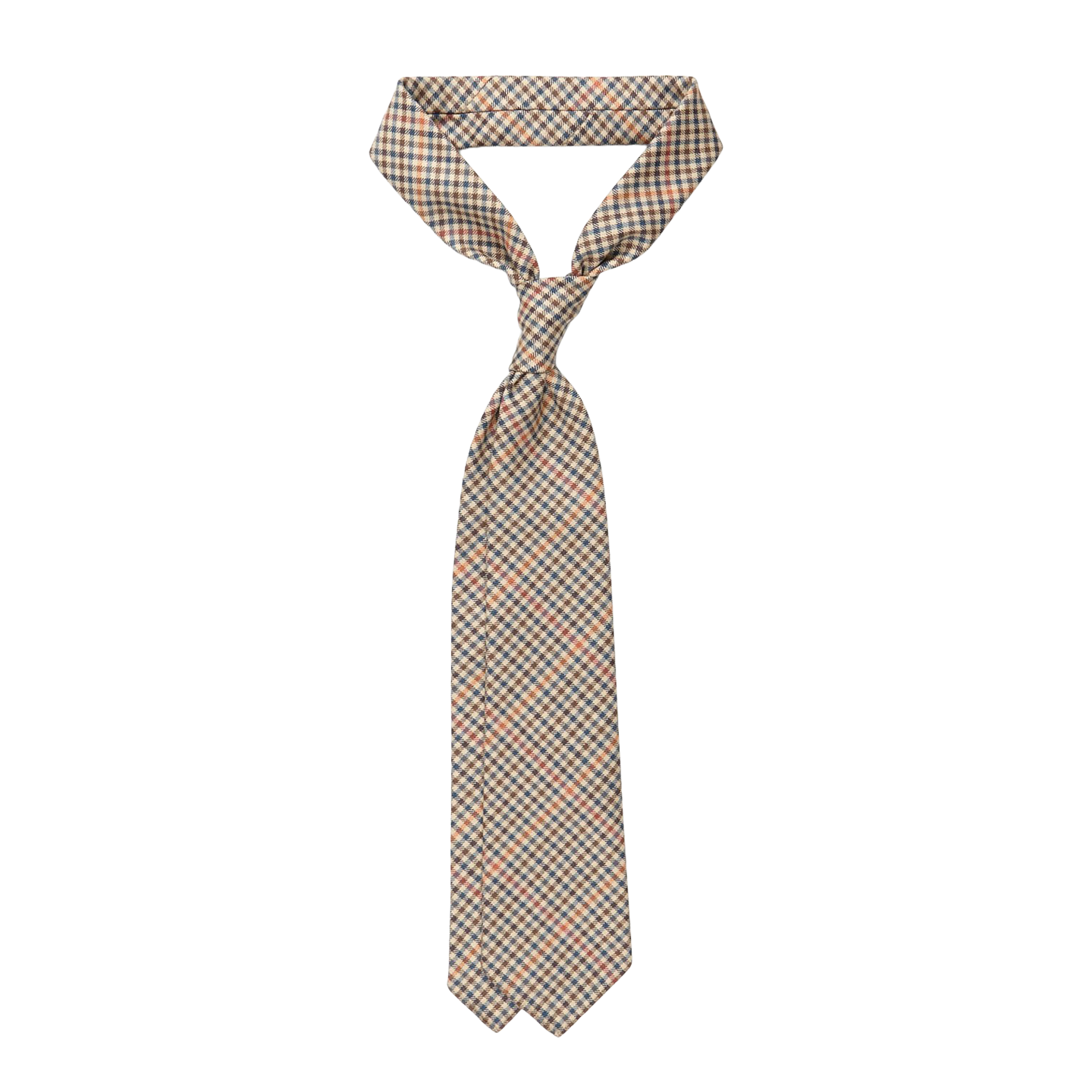 Dreaming of Monday Light Beige Micro Gunclub Checked 7-Fold Wool Tie Feature