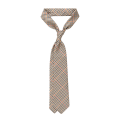 Dreaming of Monday Light Beige Micro Gunclub Checked 7-Fold Wool Tie Feature