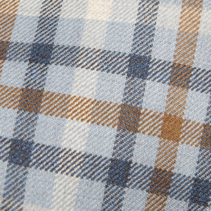Dreaming of Monday Light Blue Gunclub Checked 7-Fold Wool Tie Fabric