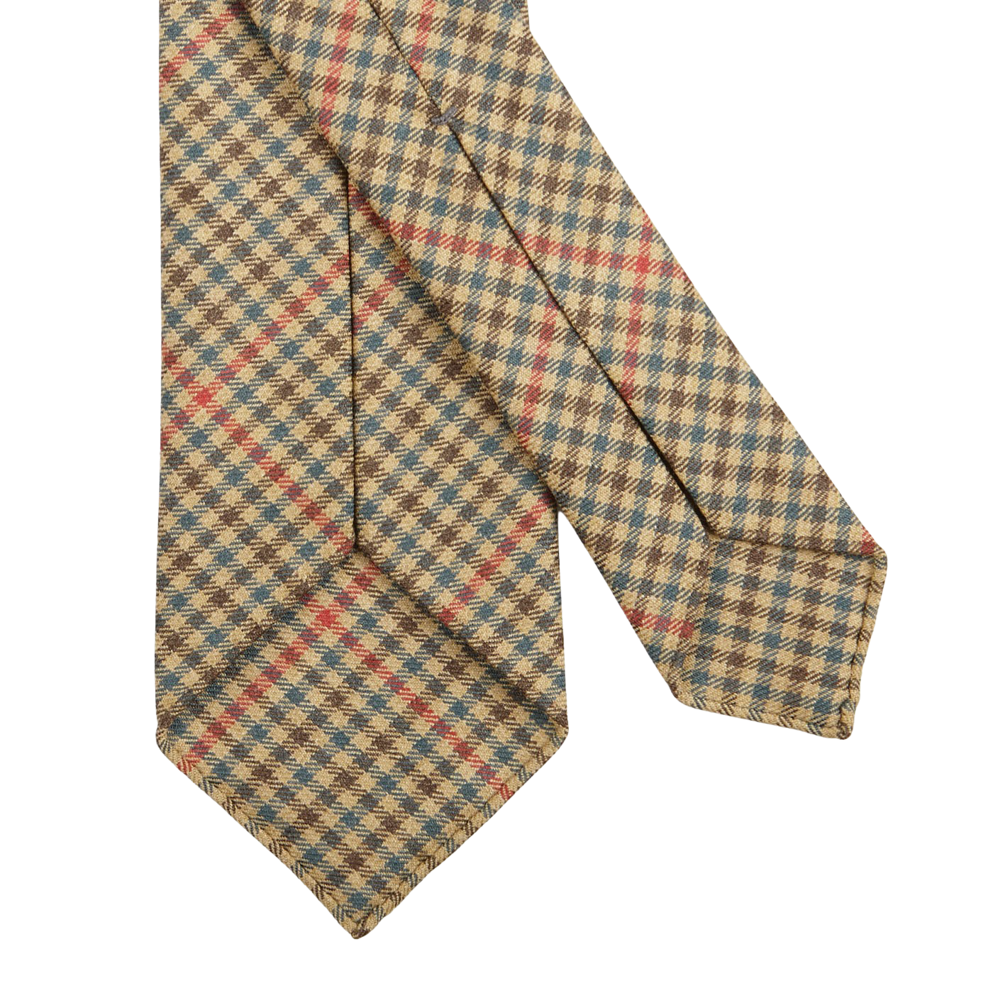 Dreaming of Monday Light Green Micro Gunclub Checked 7-Fold Wool Tie Back