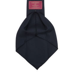 Dreaming of Monday Navy Blue 7-Fold Super 100s Wool Tie Open