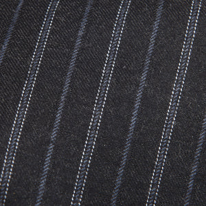 Dreaming of Monday Navy Blue Chalkstripe 7-Fold Vintage Wool Tie Fabric