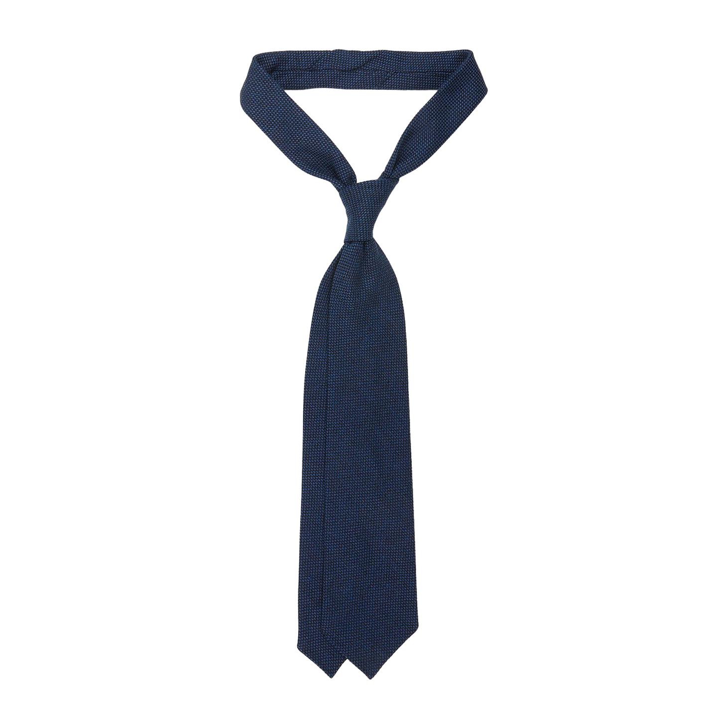Dreaming of Monday Navy Melange 7-Fold Vintage Cotton Linen Tie Feature