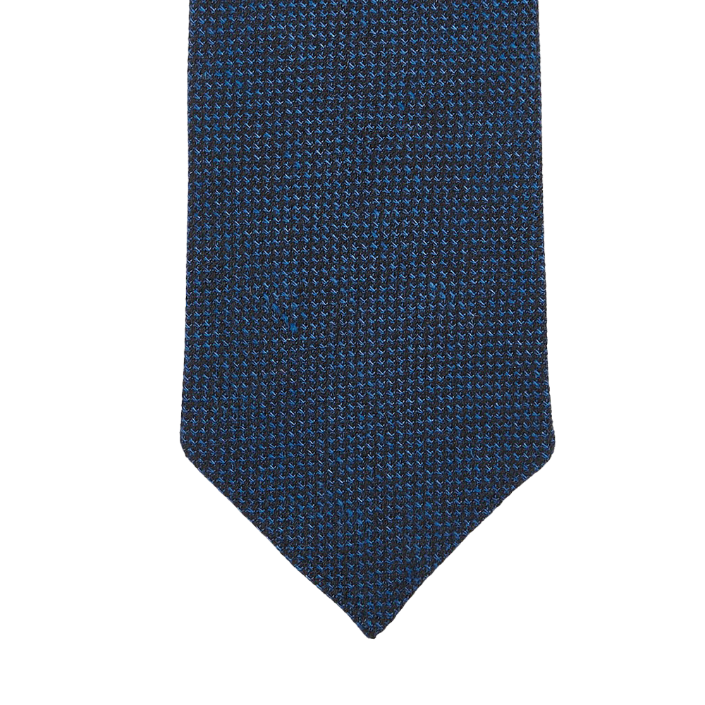 Dreaming of Monday Navy Melange 7-Fold Vintage Cotton Linen Tie Tip