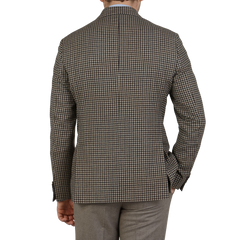 Eduard Dressler Green Checked Wool Tweed Sendrik Blazer Back