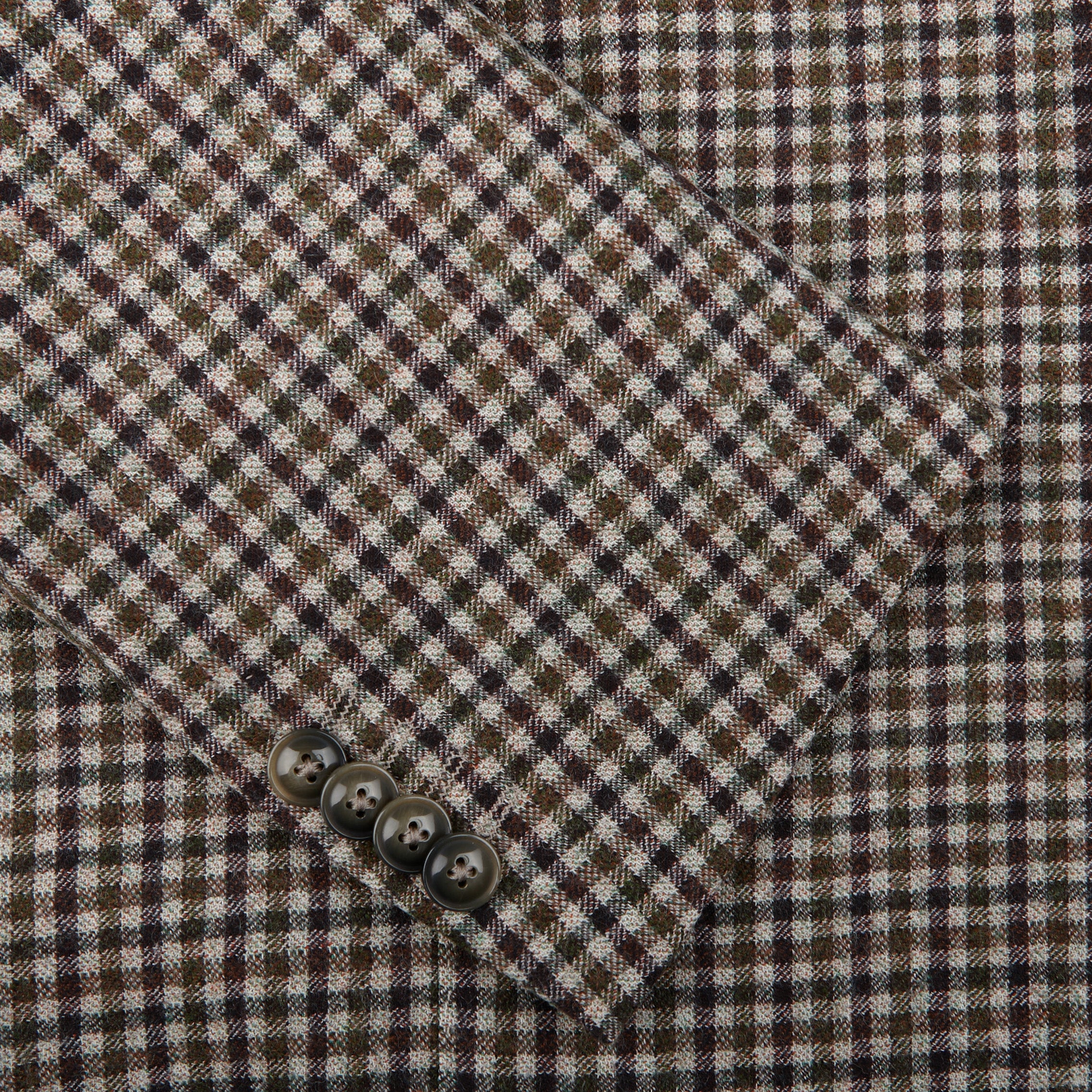 Eduard Dressler Green Checked Wool Tweed Sendrik Blazer Cuff