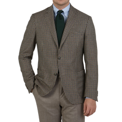 Eduard Dressler Green Checked Wool Tweed Sendrik Blazer Front