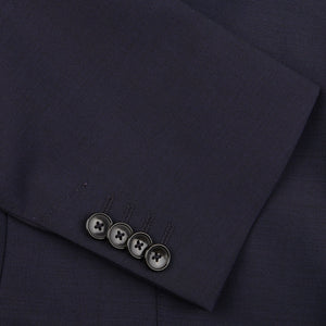 Eduard Dressler Navy Blue Spider Wool Suit Cuff