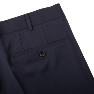 Eduard Dressler Navy Blue Spider Wool Suit Pocket
