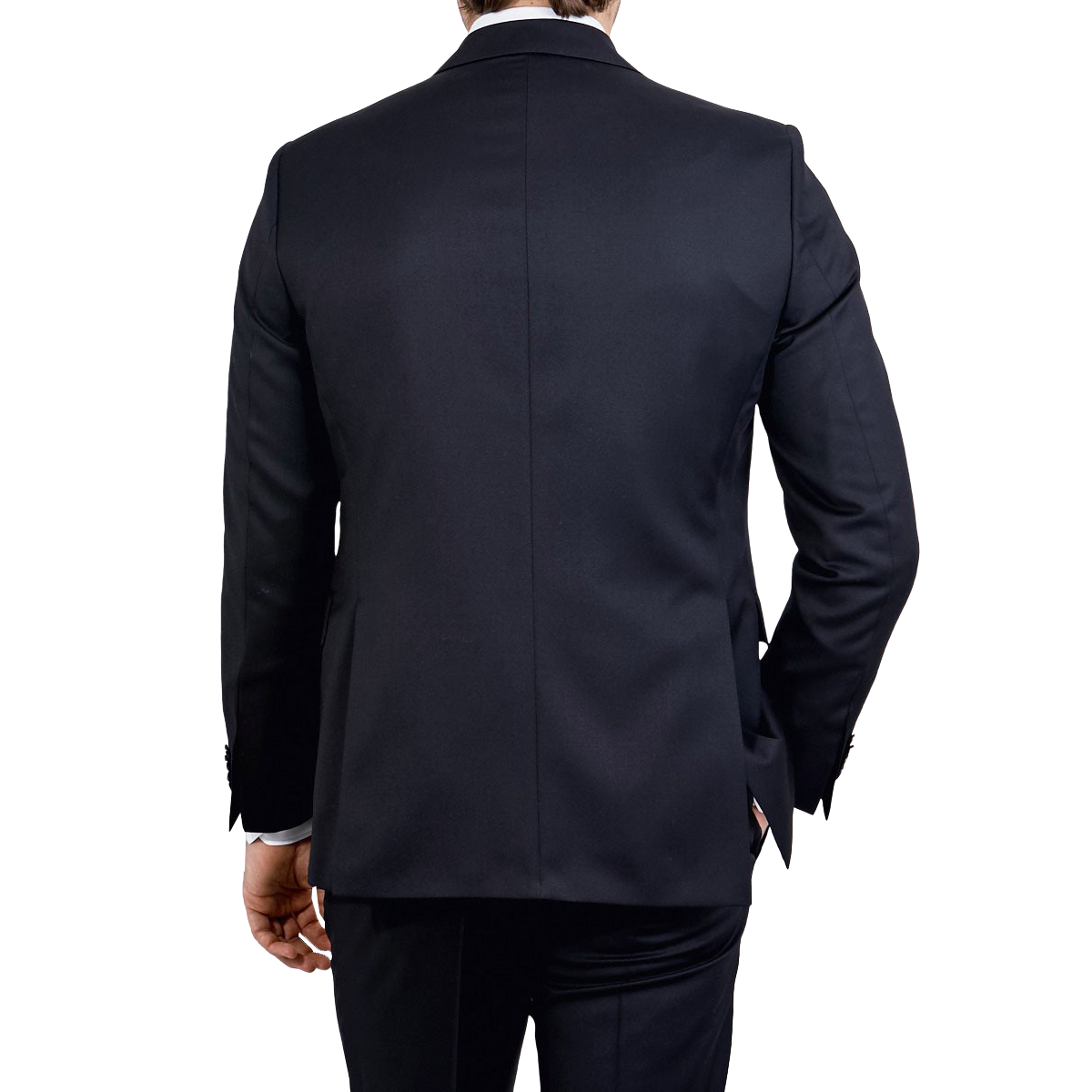 Eduard Dressler Navy Super 110s Wool Edson Suit Blazer Back