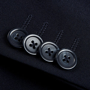 Eduard Dressler Navy Super 110s Wool Edson Suit Blazer Button