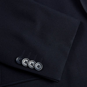 Eduard Dressler Navy Super 110s Wool Edson Suit Blazer Cuff