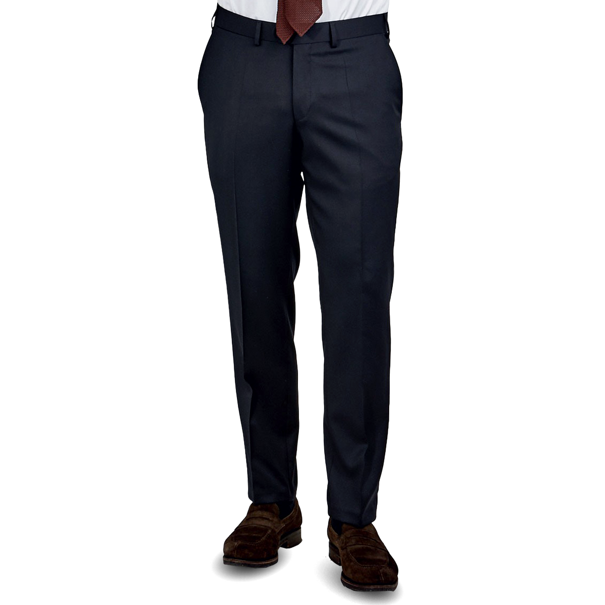 Eduard Dressler Navy Super 110s Wool Jeff Suit Trousers Front
