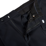 Eduard Dressler Navy Super 110s Wool Jeff Suit Trousers Zipper