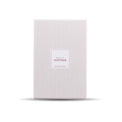 A white and pink striped Eight Bob Perfume Memories de Mustique 100 ml notebook.